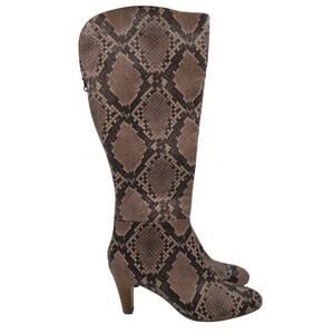 Bandolino Faux Python‎ Snakeskin Print Knee High Pointed Toe Boots Womens 8.5M